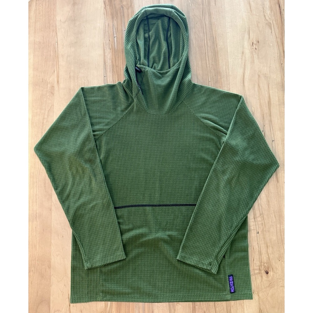 Melanzana Micro Grid Hoodie V2 Dark Green Men's Size Large Leadville, CO. USA